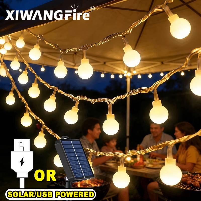 Outdoor Lighting Decoration - Luzes de Cordão Solares/USB/Bateria de 3-10M,