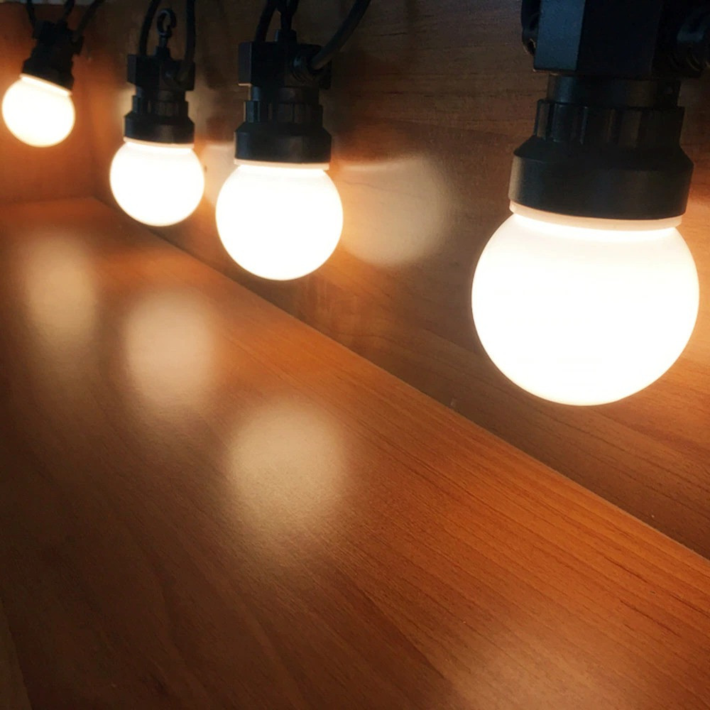 String Light Bistro - Led branco leitoso g50 globo luzes