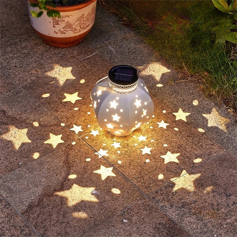 Outdoor Lighting Decoration - Luminária Projetora Solar Suspensa para Jardim,