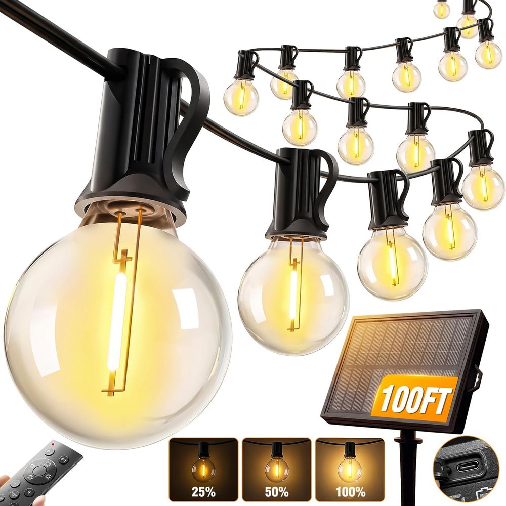 String Light Bistro - Luzes de Corda 100T para Exterior,