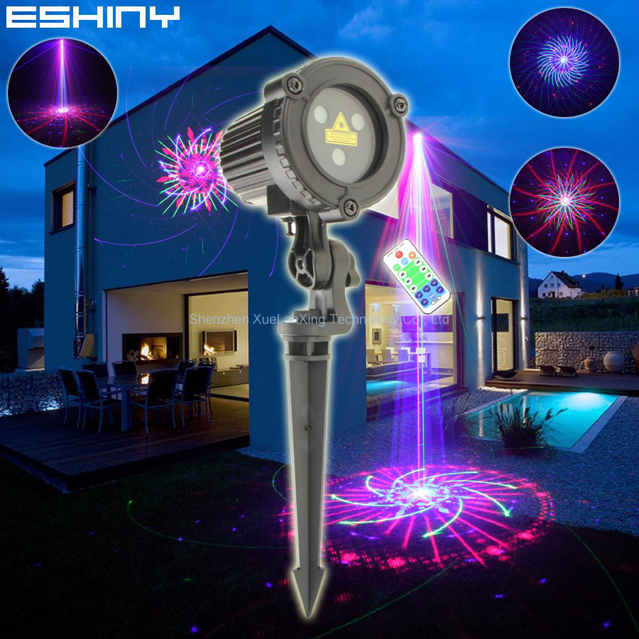 Outdoor Lighting Linear - ESHINY-RGB Laser Paisagem Luz, 60 Padrões