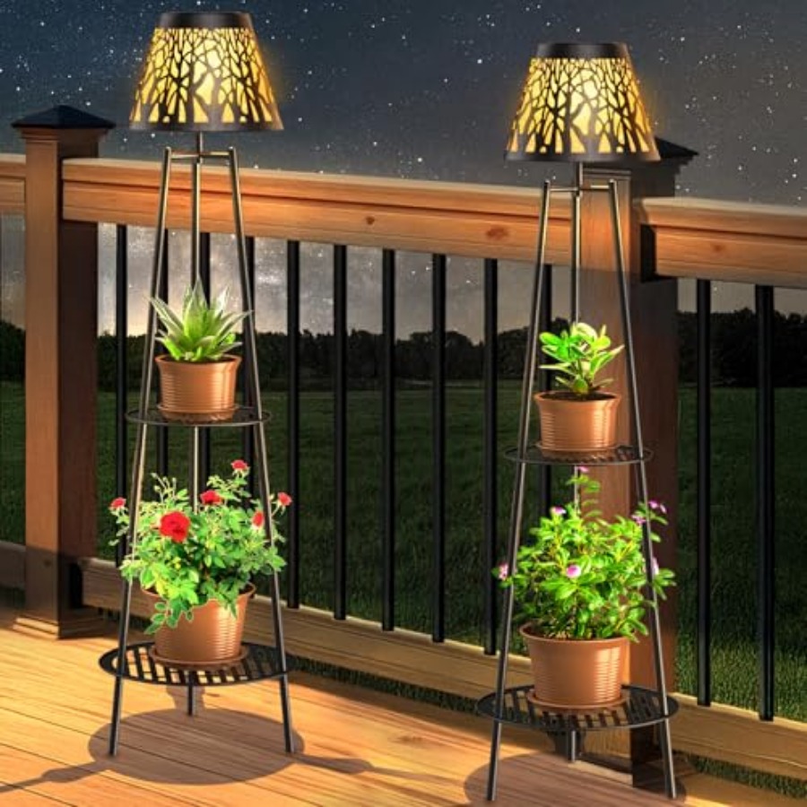 Outdoor Lighting Decoration - Conjunto de 2 Luminárias de Chão