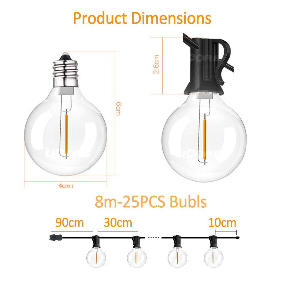 Luzes de Cordão G40 para Exter - String Light Bistro avaliação e preço