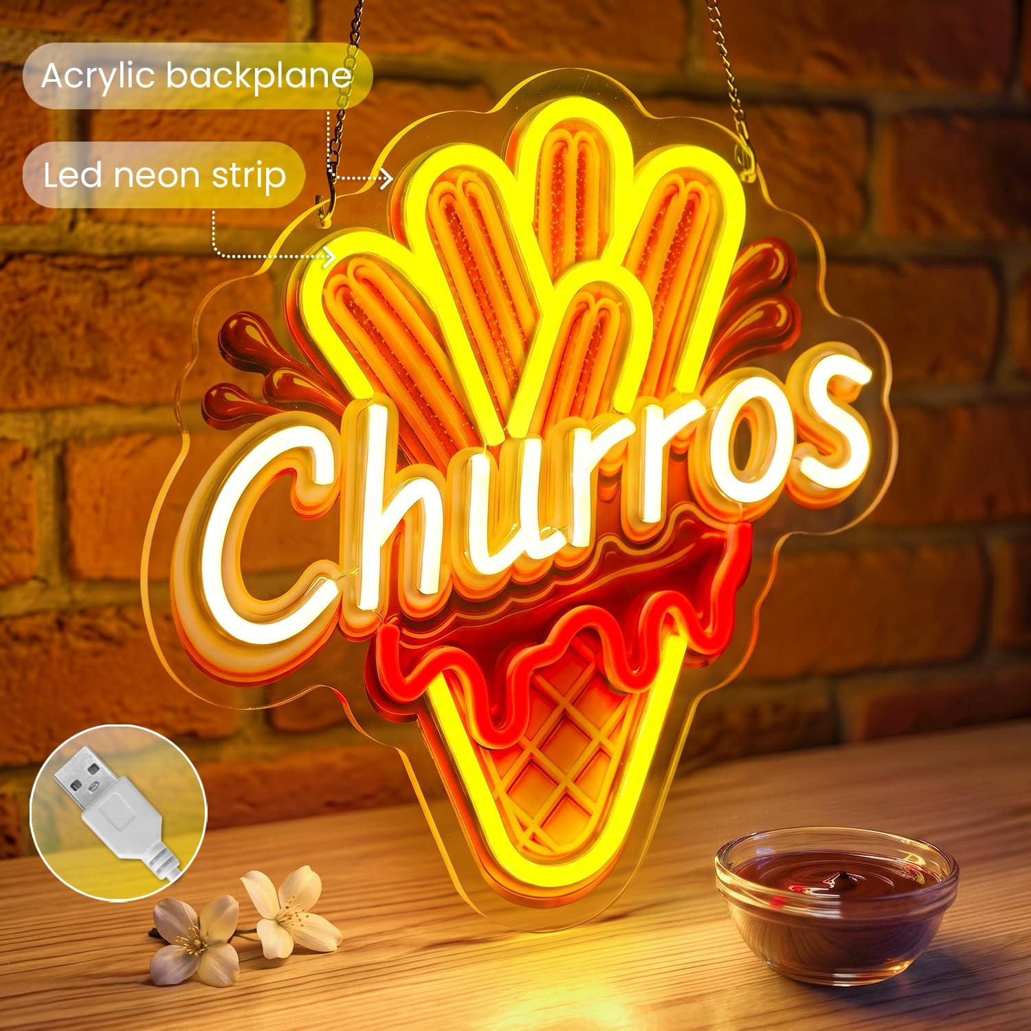 Letreiro Luminoso de Churros c - Outdoor Lighting For Store avaliação e preço