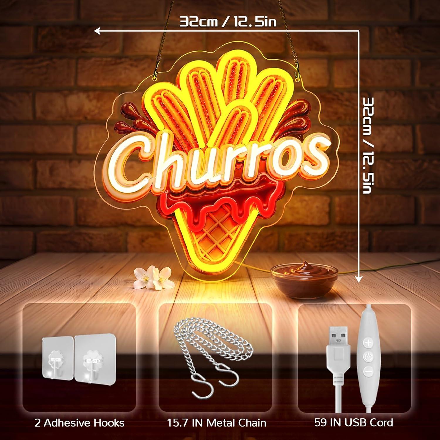 Letreiro Luminoso de Churros c - Outdoor Lighting For Store avaliação e preço
