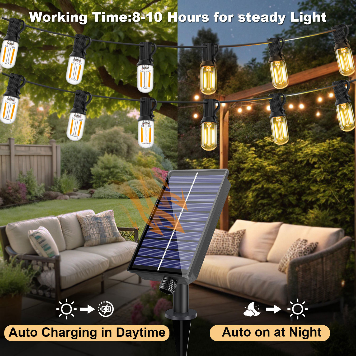 Led t22 luzes de corda solar 8 - String Light Bistro avaliação e preço