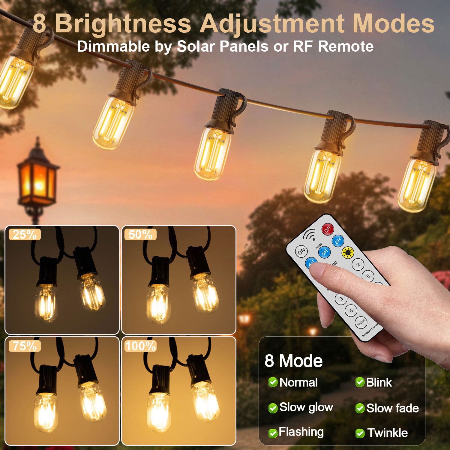 Led t22 luzes de corda solar 8 - String Light Bistro avaliação e preço