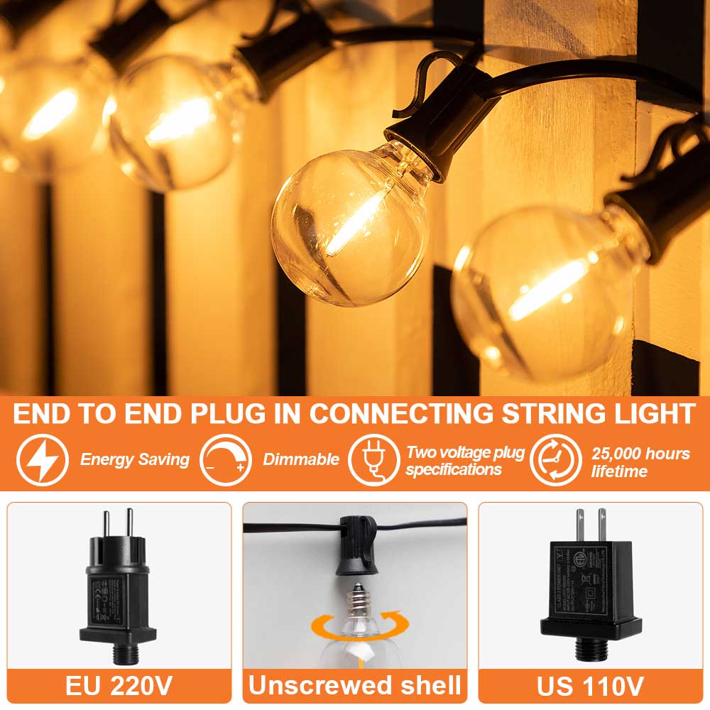 Luzes de Cordão LED G40 E12 DC - String Light Bistro avaliação e preço